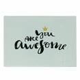thumbnail image 1 of Saying Cutting Board, Ink Lettering You Are Modern Brush Calligraphy and a Crown on Top, Decorative Tempered Glass Cutting and Serving Board, Small Size, Black White Yellow, by Ambesonne, 1 of 1