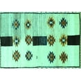 thumbnail image 1 of Ahgly Company Indoor Rectangle Southwestern Turquoise Blue Country Area Rugs, 2' x 4', 1 of 4