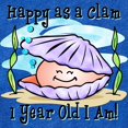 thumbnail image 2 of CafePress - Happy Clam 1St Birthday - Cute Infant Baby Football Bodysuit, 2 of 3