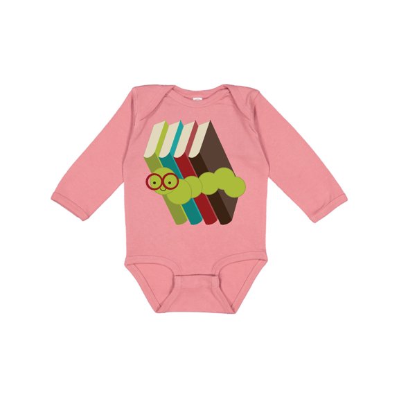 Inktastic Bookworm Books Reading Boys or Girls Long Sleeve Baby Bodysuit