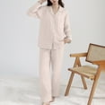 thumbnail image 2 of XuJwPNcy Pajamas Set for Women Button down Long Sleeve Sleepwear and Pants Sets Loungewear Outfits with Pockets, 2 of 7