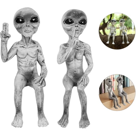 Alien Statue Garden Alien Figurine Resin Garden Ornament Sculptures ...