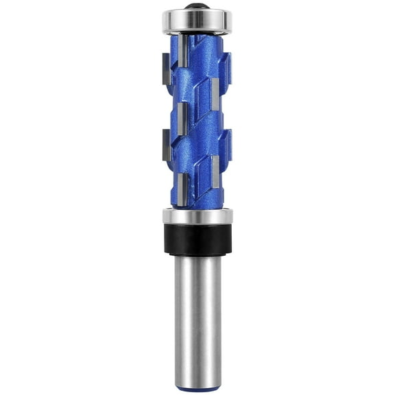 Wrvxzio 1/2" Flush Trim Router Bit - High Speed Steel Material Bearing Spiral Design Smooth Cutting for Soft Wood & Hard Wood