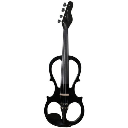 Le'Var VLNBLACKNIGHT Electric Violin, Black w/ Headphones, Bow, and