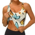 thumbnail image 3 of Daiia Butterflies Printed Women's Sports Bra, Breathable Activewear Bra with U-Back Design and Removable Pads, Comfortable and Supportive for Yoga, Workout-X-Large, 3 of 8