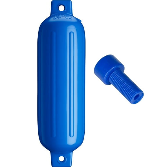 Polyform G-3 Twin Eye Fender 5.5" x 19" - Blue w/Adapter | Bundle of 2