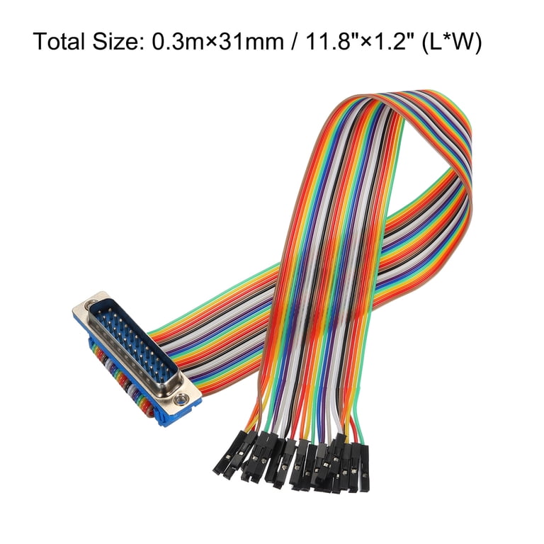 Uxcell 5 Meter Rainbow Ribbon Cable - 10 Way, Flat IDC Wire, 12mm Wide
