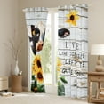 thumbnail image 3 of Manfei 3D Milk Cow Curtains Pack of 2 (42x84 Each), Rustic Lodge Cabin Curtains Blackout, Vibrant Orange Sunflower Bedroom Curtains, Curtains Blackout Room Decor, 3 of 6