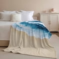 thumbnail image 3 of Flannel Fleece Throw Blanket Summer Beach Blue Sea Water Ripple Lightweight Soft Plush Blankets,Seaside Waves Cozy Warm Throw Blanket for Couch Sofa Bed Car Office All Season Use 40x50in, 3 of 9