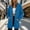 Blue, variant on WIZUTIZ Women's Solid Color Zip Up Hoodie Jacket Long Sleeve Fleece Lined Pockets Casual Sweatshirt Coat Fall Winter Warm Outerwear