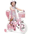 thumbnail image 5 of GLAF 12 in Kids Bicycle, Girls' Bike with Training Wheels, Streamers & Basket - Perfect for Ages 2-9, Pink, 5 of 16