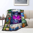 thumbnail image 2 of Butterfly Blanket Butterfly Floral Throw Blankets Cozy Fleece Flannel Blanket Soft Warm Plush Lightweight Bedding Blanket Blue Butterflies Gift for Women Teen Girls Kids for Couch Sofa Bed 60"X80", 2 of 6
