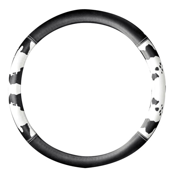 Stretchable Cow Pattern Car Steering Wheel Cover, Universal Non-Slip Grip Cover for Enhanced Driving Comfort
