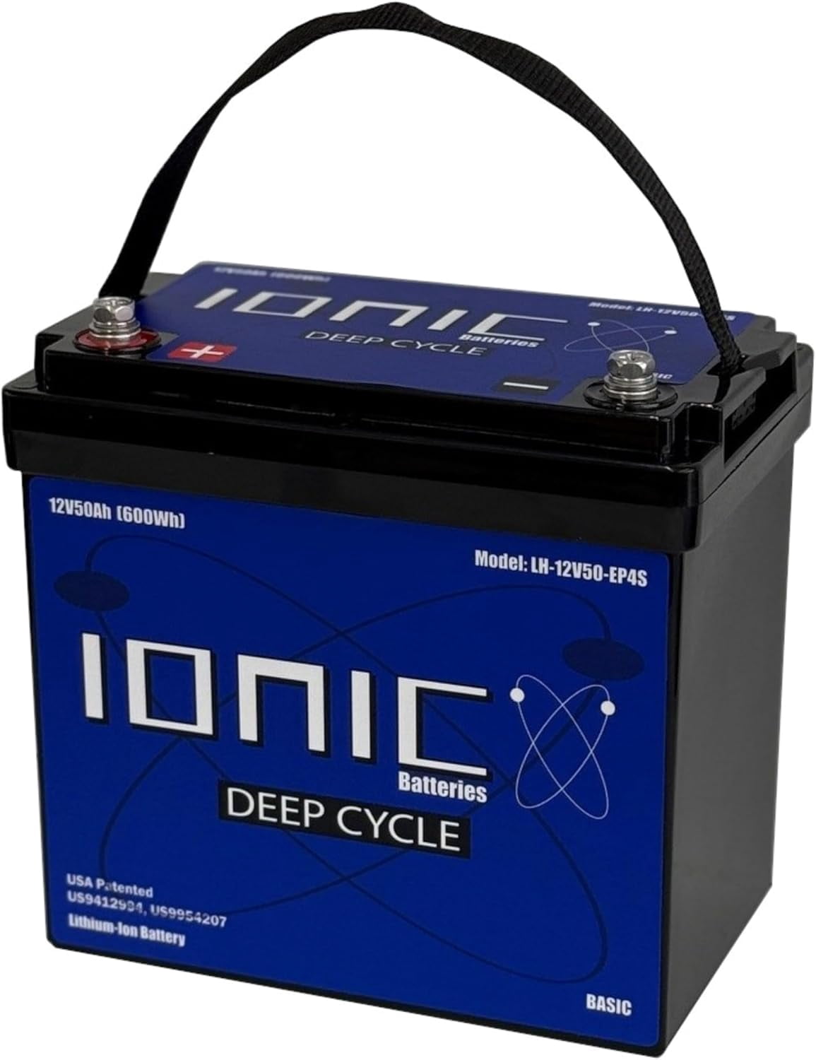 Ionic Lithium 12V 50Ah LiFePO4 Deep Cycle Battery (No B.T.) - Perfect for Trolling Motors, Lift Gates, Floor Sweepers, RVs, Solar Panel Energy storage