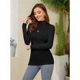 thumbnail image 3 of Women Long Sleeve Slim Fitted Based Layer Lightweight Active Shirt Pullover Tops, 3 of 6