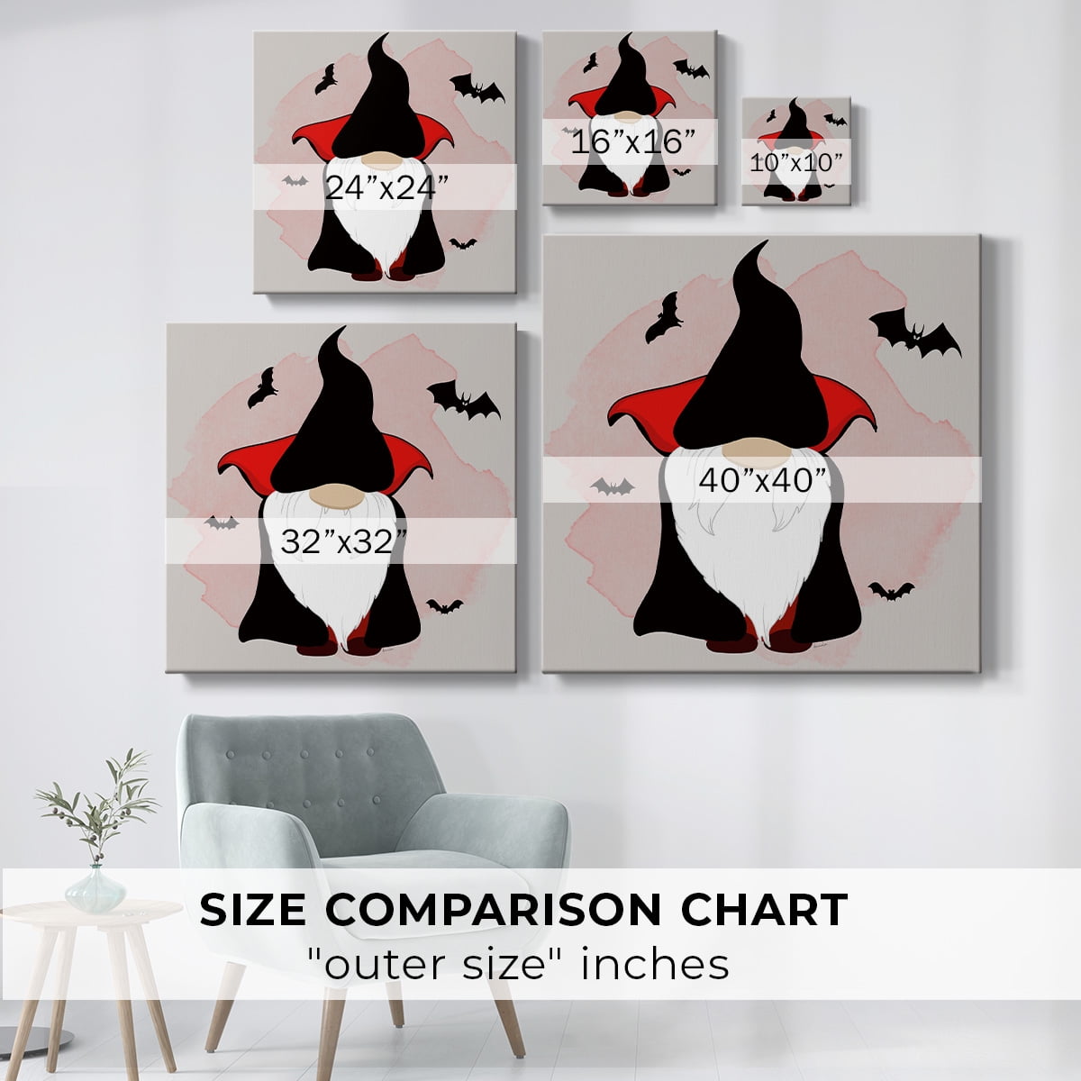 Dracula Gnome- Gallery Wrapped Canvas