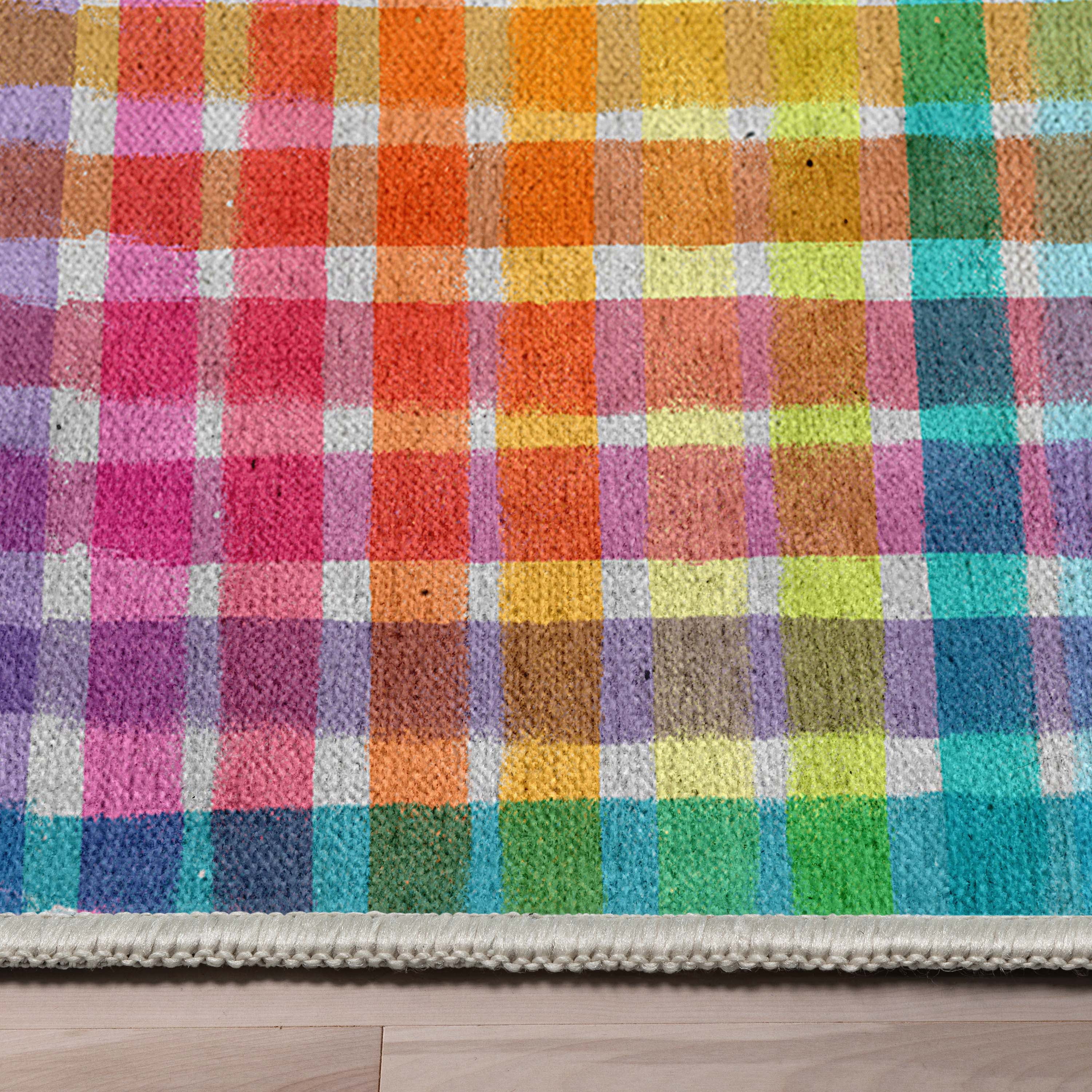 Crayola Collection By Well Woven Multi Plaid Multicolor 3'3" x 5' Area Rug