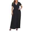 thumbnail image 2 of Aiyino Women's Plus L-5XL Short Sleeve Casual Full Length Maxi Dresses Female,,Black 3XL, 2 of 7