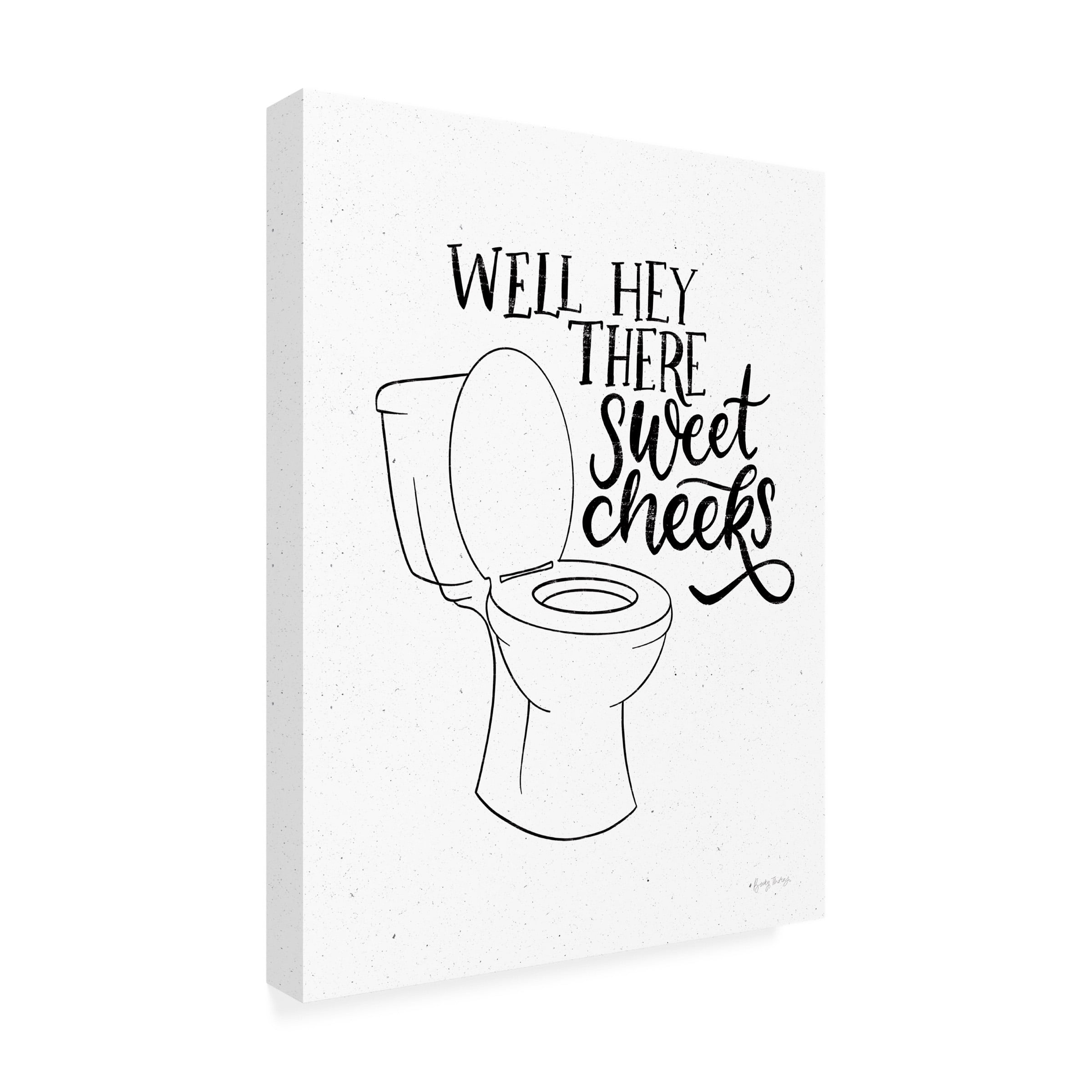 Becky Thorns 'Bathroom Puns III' Canvas Art