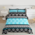 thumbnail image 2 of Feelyou Blue Mandala Flower Twin Comforter Sets, Boho Retro Damask Bedding Set, 2-Piece, 2 of 8