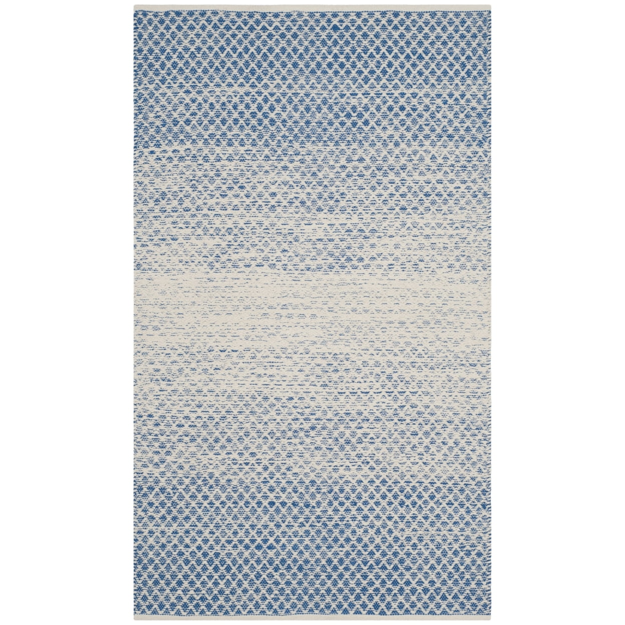 SAFAVIEH Montauk Vaughn Geometric Cotton Area Rug, Blue/Ivory, 11' x 15'
