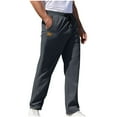 thumbnail image 1 of Pantalones largos para hombre, informales, lisos, con bolsillos, cintura elástica, rectos, para exteriores, para fitness, cargo, 1 of 4
