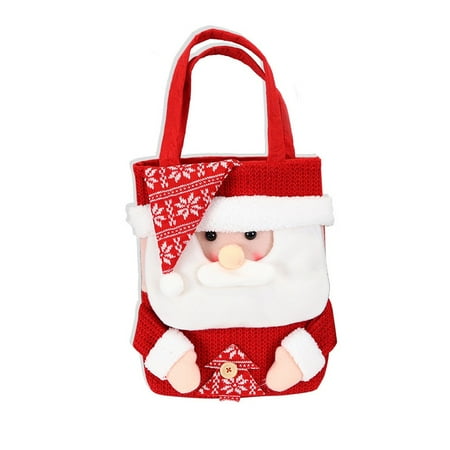 

Large Christmas Candy Present Bag: Sturdy Felt & Knit Material Versatile Use 1