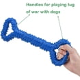 thumbnail image 4 of Azul - Juguetes para masticar para perros de goma resistentes a la corrosión Juguete para perros con forma de hueso de 13 pulgadas Superficie convexa para perros pequeños Juguete interactivo resistent, 4 of 5
