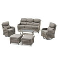 thumbnail image 2 of PARKWELL 6 Piece Outdoor Patio Furniture Set,All-Weather High Back Conversation Set with Luxury 6-Inch Thick Cushions,Swivel Glider Chair,7-Seat Furniture Sets for Garden, Deck, Backyard,Gray/Gray, 2 of 8