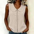 thumbnail image 2 of RQYYD Womens Collar Eyelet Trim Sleeveless Blouse Casual Slim Fit Tank Top for Daily Wear, 2 of 7