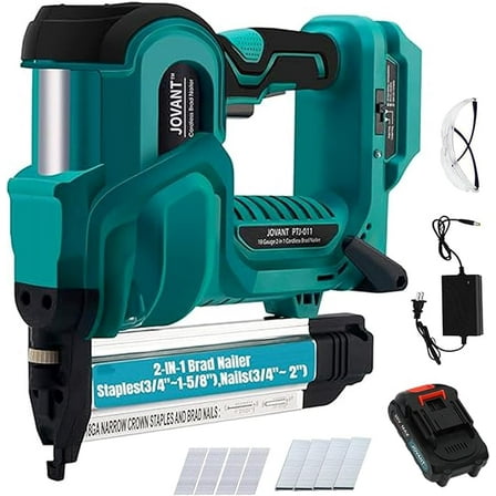2-IN-1 Power Brad Nailer Cordless with 20V Battery,18-Ga Nail Gun Battery Powered,Compact Cordless Nail Gun/Portable Bag