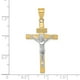 14k Jaune and Or Blanc Deux Tons INRI Crucifix Pendentif Longueur 44mm – image 2 sur 2