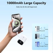 Yoobao Mini Power Bank 22.5W Fast Charging with LED Display, 10000mAh Portable Charger with Built-in Cables, 3 Outputs 1 Input Battery Pack Compatible with iPhone 16 15 iPad Samsung, White