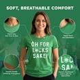 thumbnail image 6 of Womens Oh for Lucks Sake T Shirt Funny Shamrock Clover Cool Saint Patricks Day Womens Graphic Tees, 6 of 8