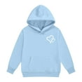 thumbnail image 5 of GiLiling Girls Preppy Heart Sweatshirt, Oversized Pullover Sweatshirt, Kids Fall Winter Long Sleeve Cute Print, Trendy Hoodie (Light Blue, 12-13 Years), 5 of 8