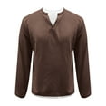 thumbnail image 3 of cocolona Mens Fake Two-piece Sweatshirts Fall Long Sleeve Split Neck Shirts Fashion Casual Solid Color Pullover Tops, 3 of 7