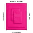 thumbnail image 3 of IR Imperial Rooms Bed Sheet Set 1800 Series, Deep Pocket 16" Microfiber Hot Pink, King Size 4 Piece, 3 of 7