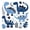 Blue Gray, variant on Manfei Gothic Dragon Animals Twin Sheets,Vintage Cloud Stars Bedding,Navy Blue,3 Pieces,1 Flat Sheet,1 Fitted Sheet and 1 Pillowcase