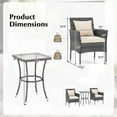 thumbnail image 3 of Costway 3 PCS Patio Furniture Set with Cushioned Patio Chairs & Tempered Glass Coffee Table, 3 of 10