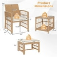 thumbnail image 3 of Gymax Set of 5 Patio Conversation Set PE Rattan Balcony Furniture Set w/ Cushions Natural, 3 of 9