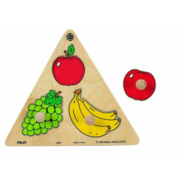 Puzzle en bois de la chambre de Ryan de Small World Toys - Conception de fruits en forme de triangle
