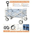 thumbnail image 5 of Wagon, Collapsible Folding Outdoor Utility Wagon, Garden Carts for Sports, Shopping, Camping (Blue), 5 of 7