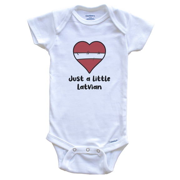 Just A Little Latvian Latvia Flag Heart Baby Bodysuit