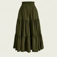 thumbnail image 4 of Abomasnow Maxi Skirts for Women Summer Drawstring Elastic Waist Tiered Long Skirt with Pockets, 4 of 4