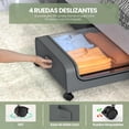 thumbnail image 4 of Cajas de Almacenamiento Bajo Cama con Ruedas y Tapa Transparente, 43,5x80x16 cm, Bolsas para Organizar Ropa de Dormitorio, Mantas, Zapatos, 2 Piezas, 4 of 7