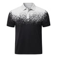 thumbnail image 3 of IWRICH Men's Button up Short Sleeve Polo Shirt Collared Athletic Tennis Shirts Graphic Printed Casual Summer Tees 01-Black S, 3 of 3