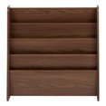 thumbnail image 2 of IRIS USA, Wide 4 Pocket Wooden Magazine Rack, Brown, 2 of 5