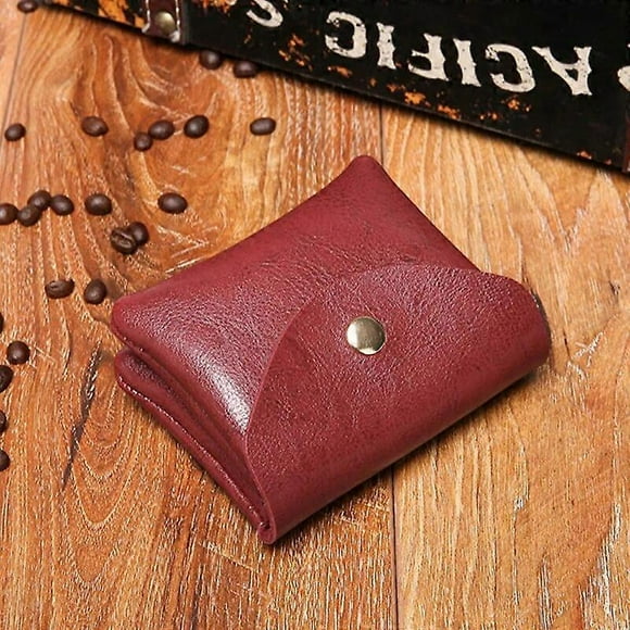PU Leather Coin Purse Female Double Layer Wallet Luxury Brand Designer Lady Pouch Card Holder Snap Button Wallet Women'S Wallet