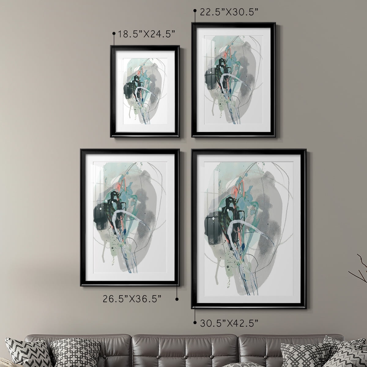 Wexford Home Stone Aperture I Premium Framed Print, 26.5" x 36.5" - Ready to Hang, Black (Set of 2)