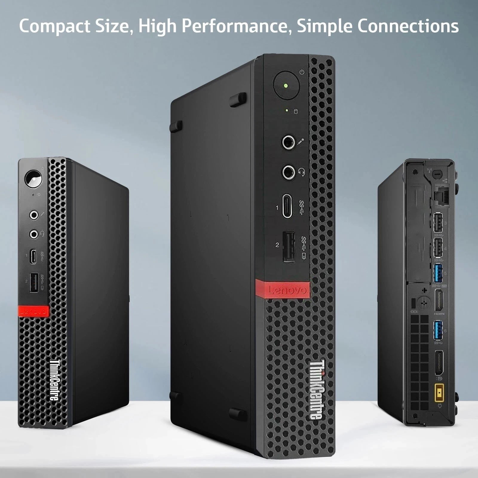 Restored Lenovo ThinkCentre M720q Tiny Desktop Computer — Intel Core i5-8500T 8th Gen Upto 3.50GHz — 16GB DDR4 RAM — 256GB SSD — RGB Keyboard & Mouse — WiFi — Business Mini PC — Windows 11 Pro (Refurbished)